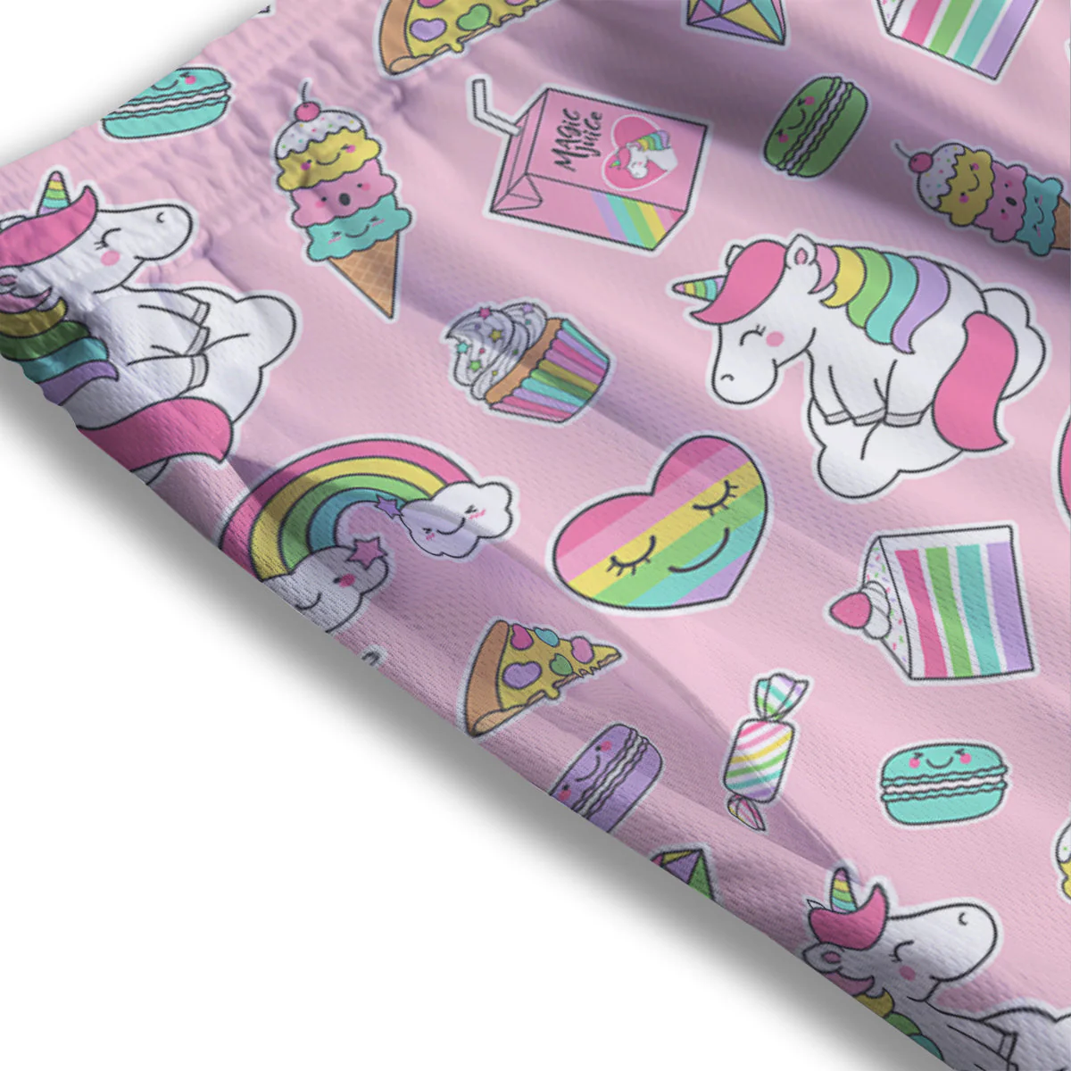 Cupcake Unicorn Print Pattern Mesh Shorts - Image 3