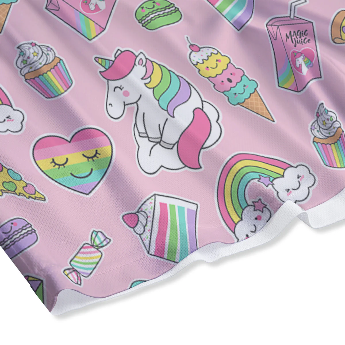 Cupcake Unicorn Print Pattern Mesh Shorts - Image 4