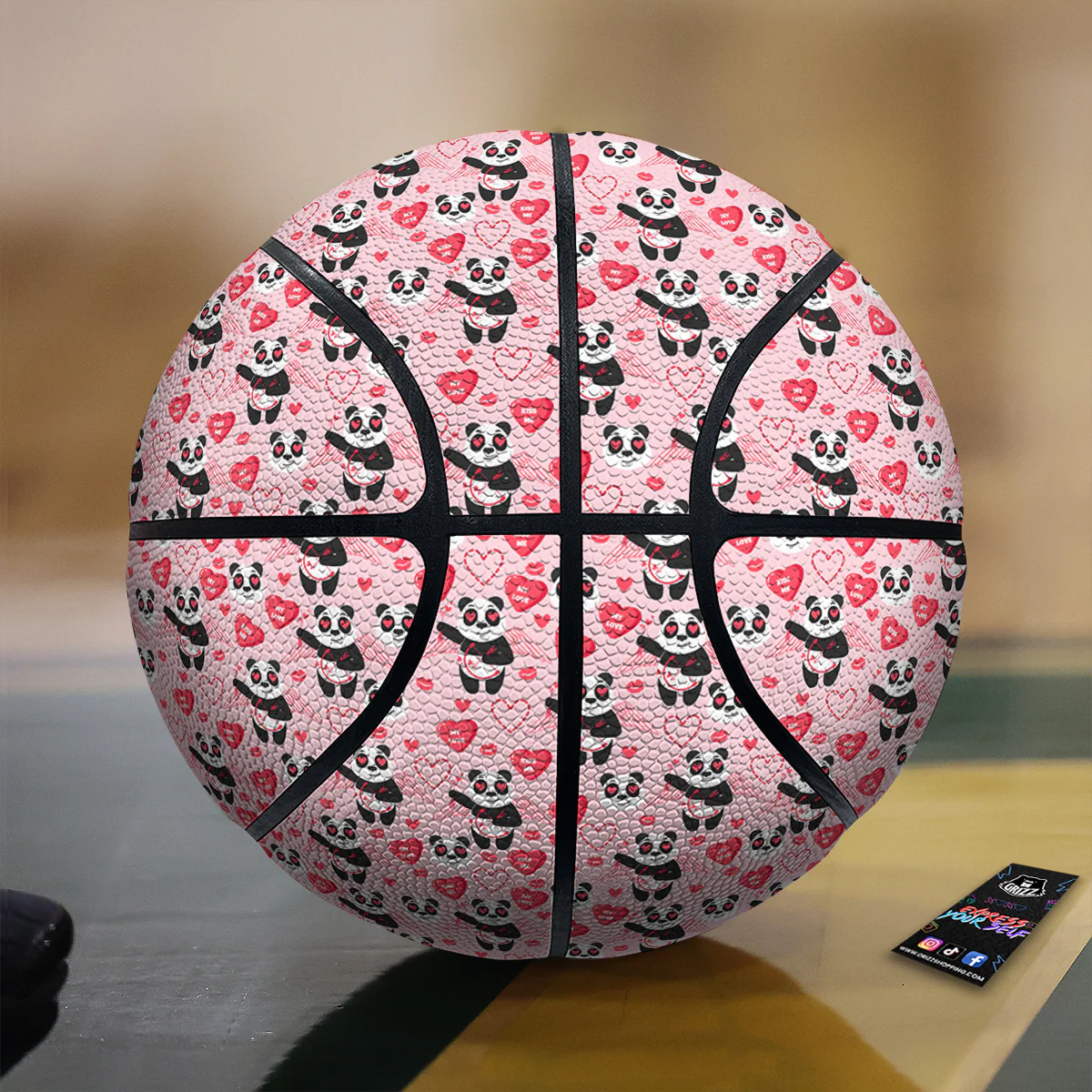 Cupid Valentine Cute Panda Print Pattern Basketball