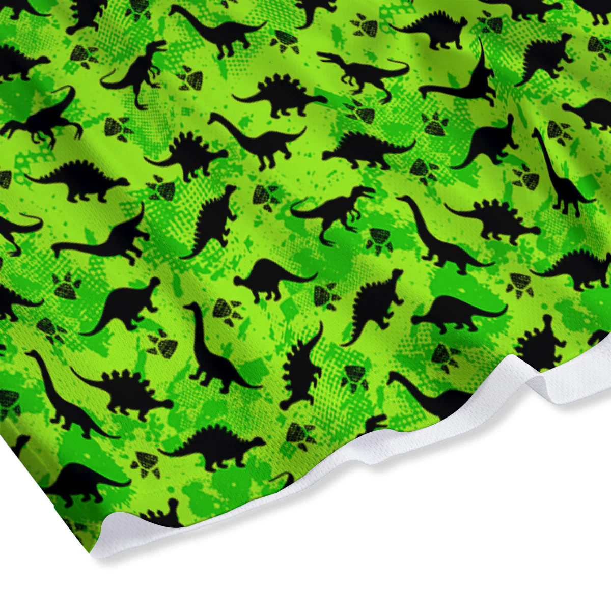Cute Dino Green Print Pattern Mesh Shorts - Image 4