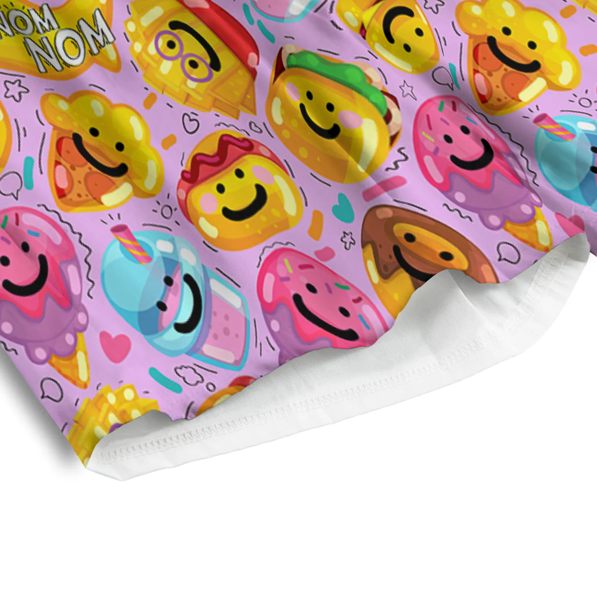 Cute Food Emoji Print Pattern Men's Athletic Shorts - Image 4