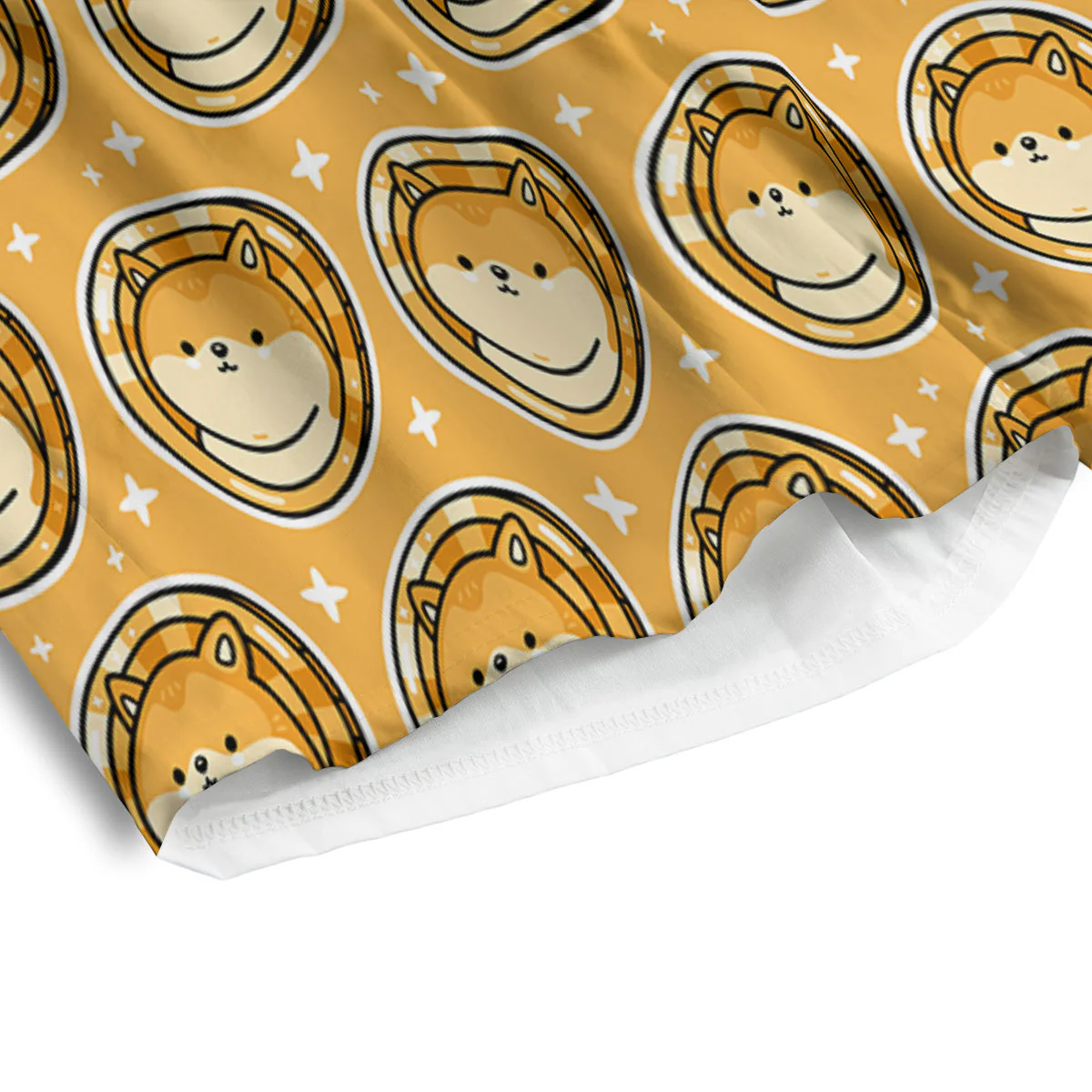 Cute Funny Crypto Dogecoin Print Pattern Men's Athletic Shorts - Image 4