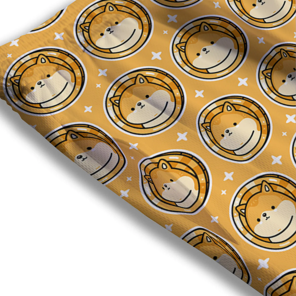 Cute Funny Crypto Dogecoin Print Pattern Mesh Shorts - Image 3