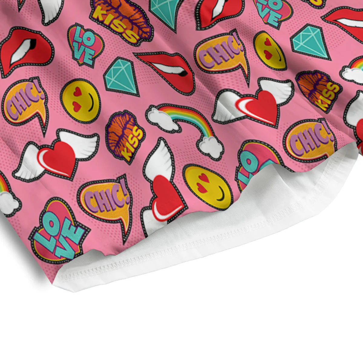 Cute Pink Girl In Pop Art Style Print Pattern Men's Athletic Shorts - Image 4