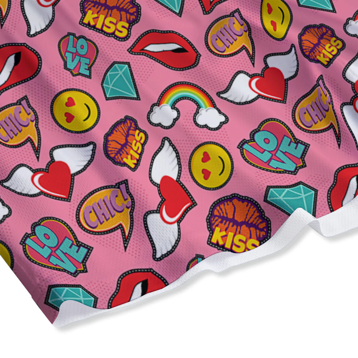 Cute Pink Girl In Pop Art Style Print Pattern Mesh Shorts - Image 4