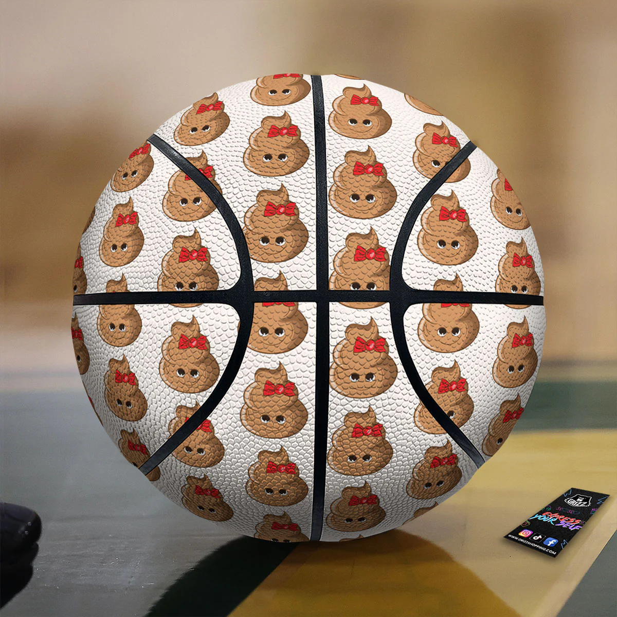 Cute Poop Print Pattern Basketball