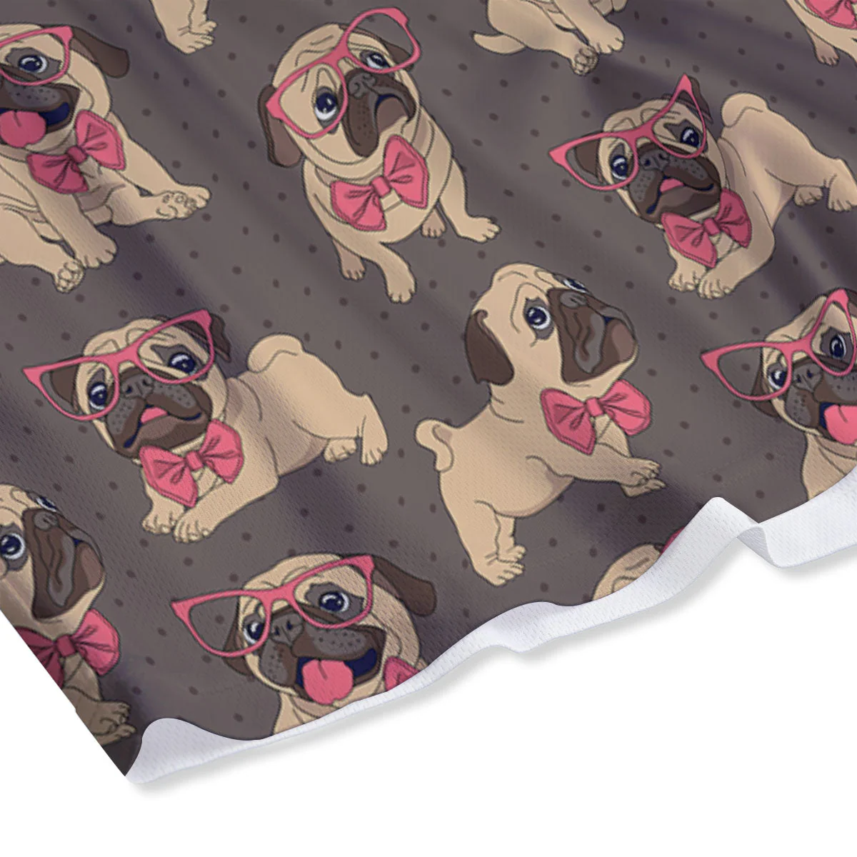 Cute Pug Print Pattern Mesh Shorts - Image 4
