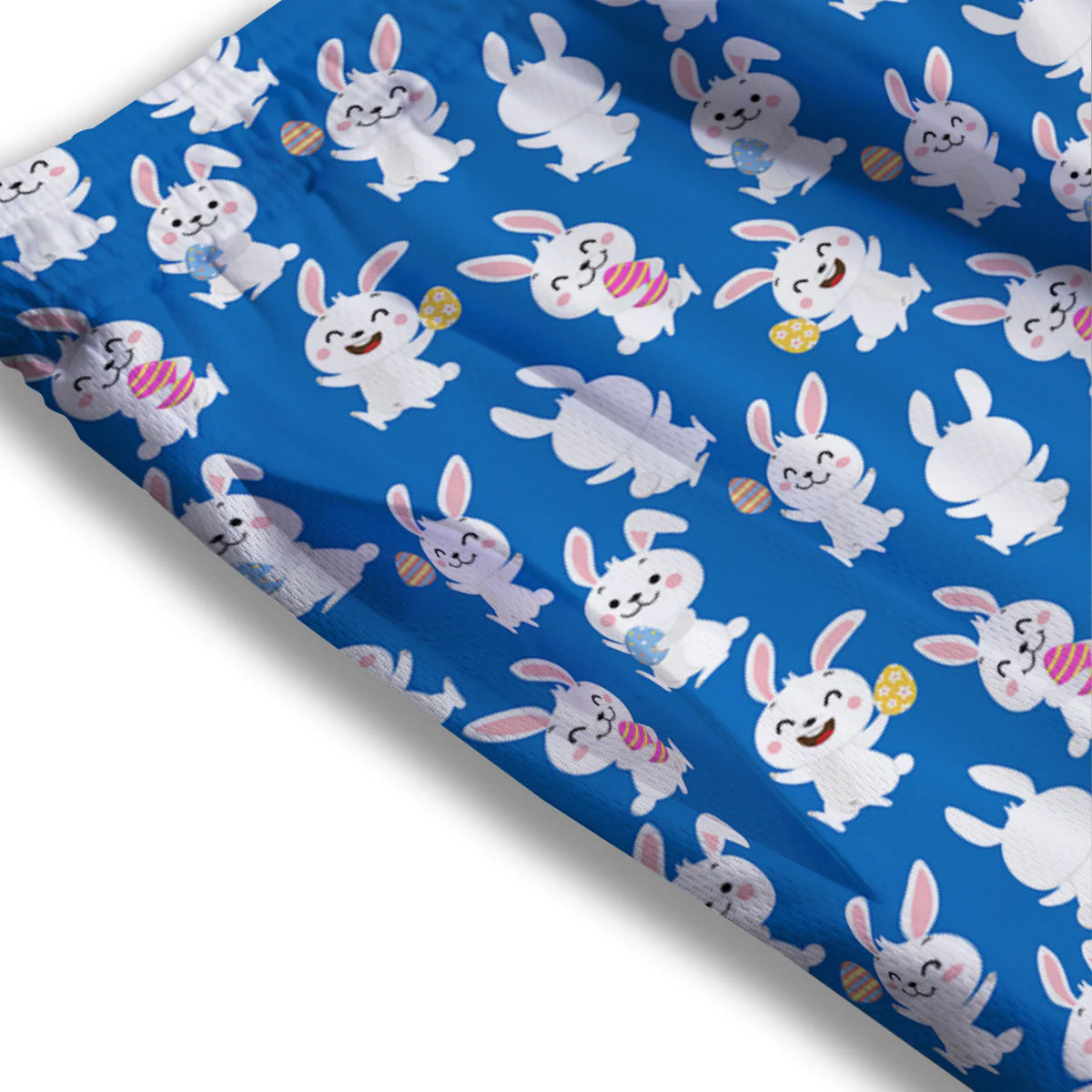 Cute Rabbit Print Pattern Mesh Shorts - Image 3