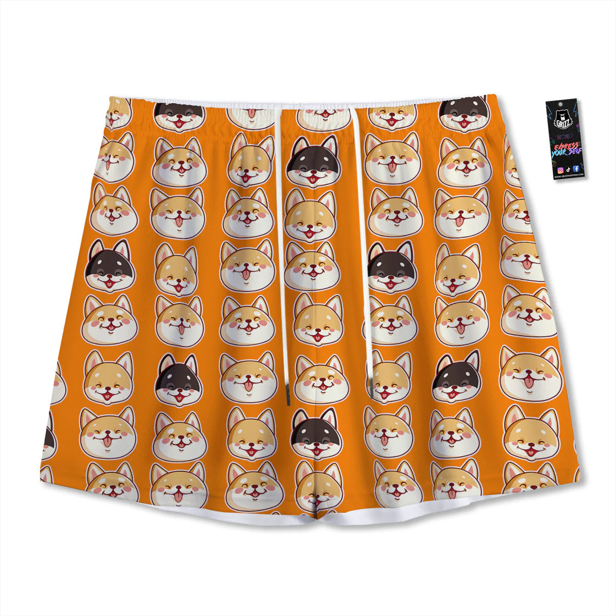 Cute Siberian And Cute Shiba Print Pattern Mesh Shorts