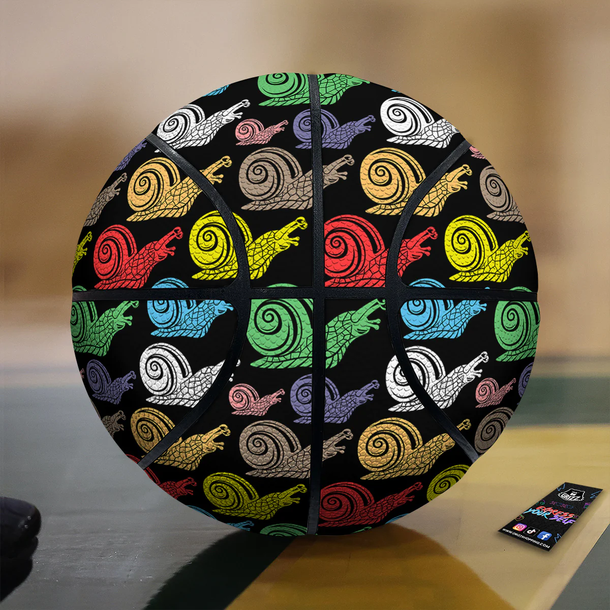 Cute Snails Colorful Print Pattern Basketball