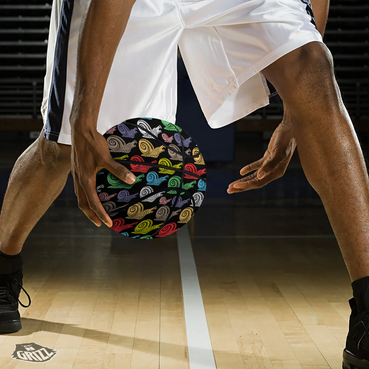 Cute Snails Colorful Print Pattern Basketball - Image 3