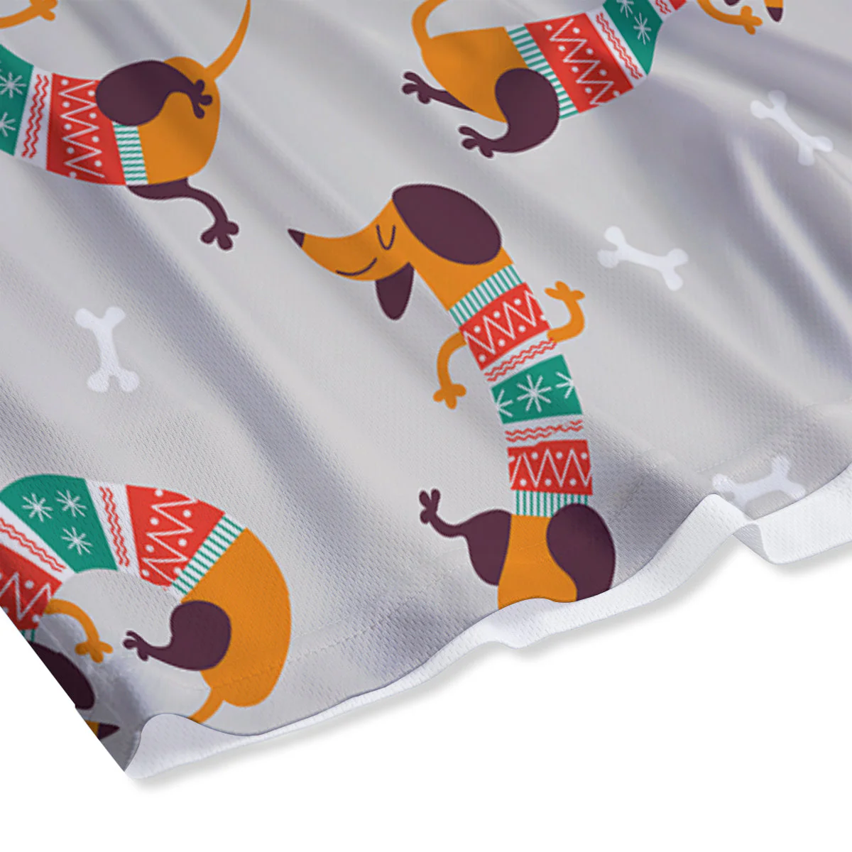 Dachshund Xmas Print Pattern Mesh Shorts - Image 4