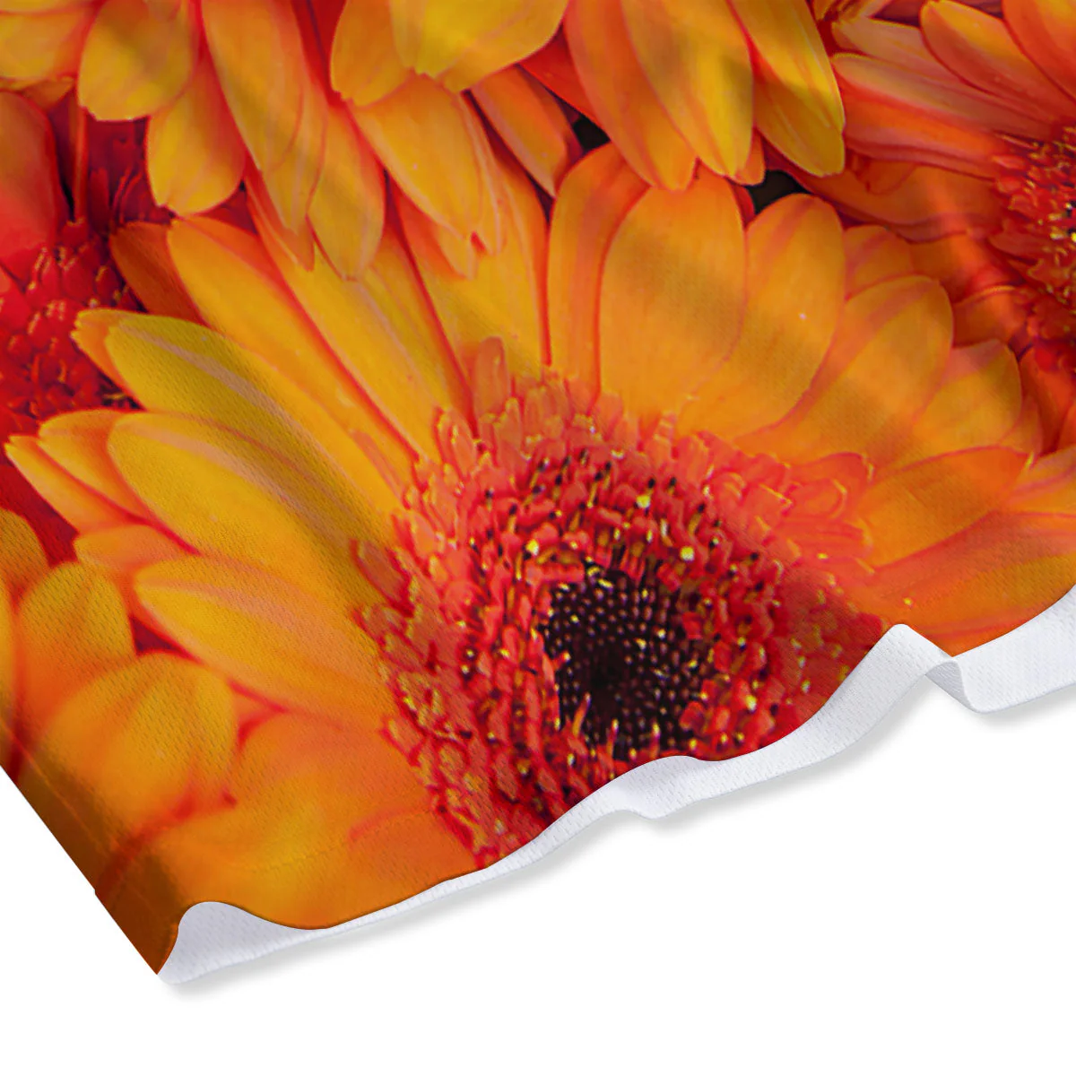 Daisy Orange Flower Print Mesh Shorts - Image 4