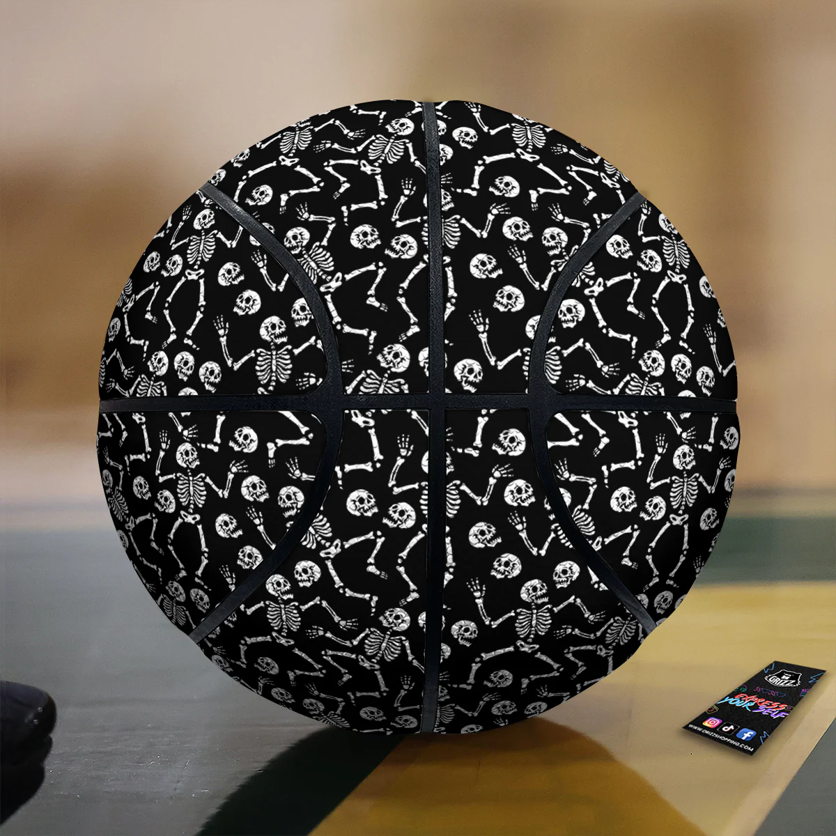 Dancing Party Skeleton Print Pattern Basketball
