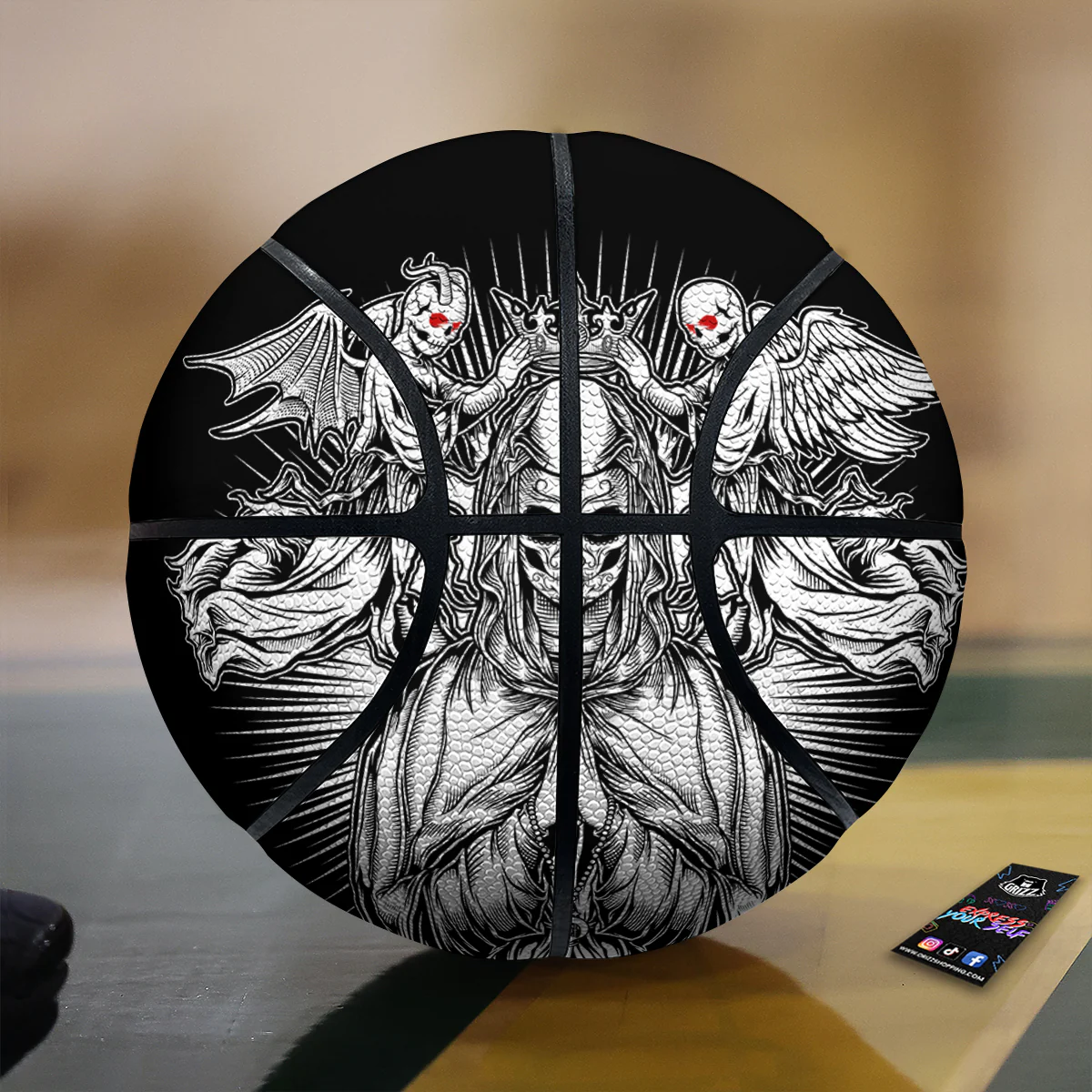 Dark Angel Of Death Print Basketball