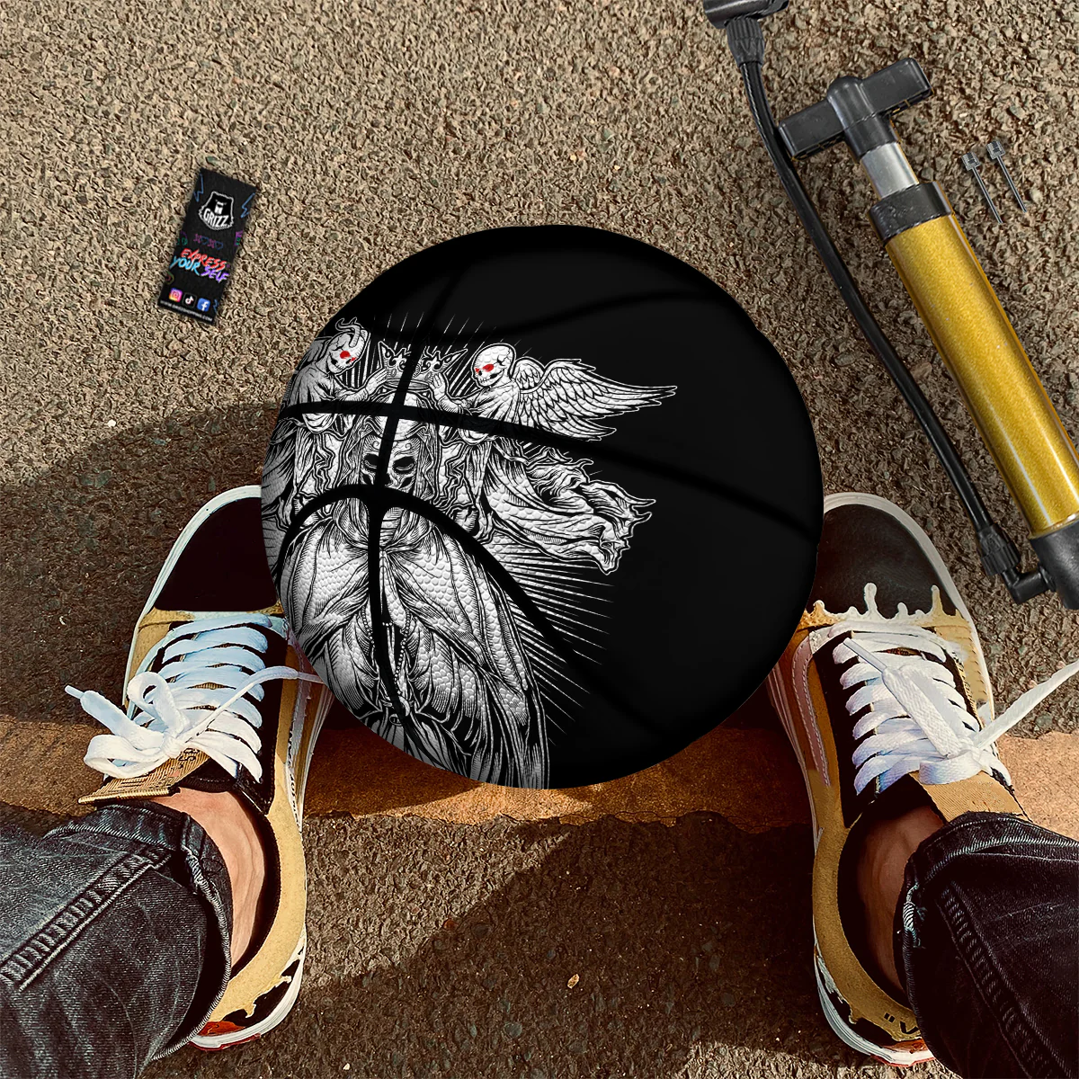 Dark Angel Of Death Print Basketball - Image 2