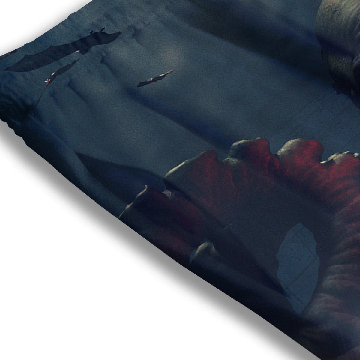 Dark Cthulhu Octopus And Bones Print Mesh Shorts - Image 3