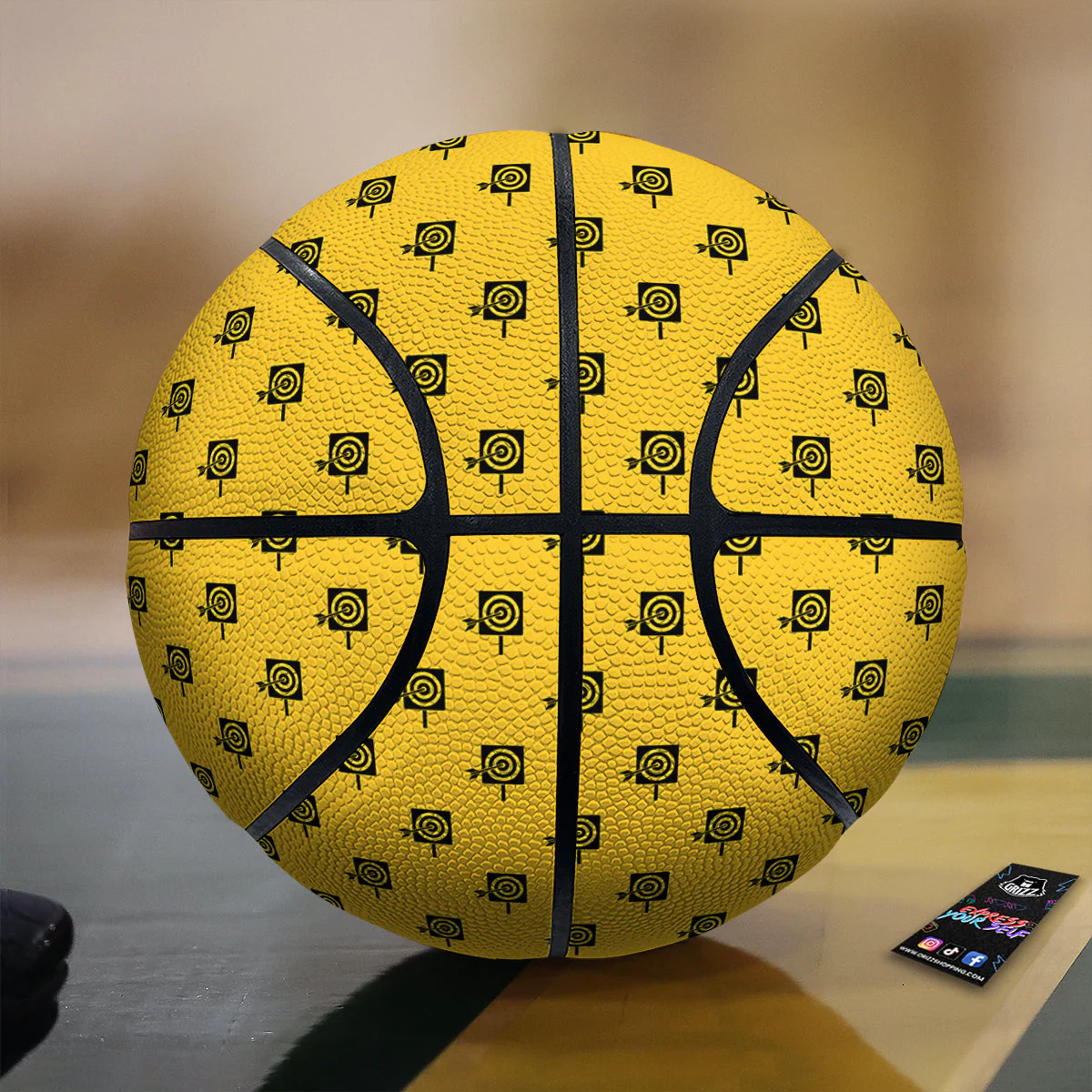 Dart Yellow And Black Print Pattern Basketball
