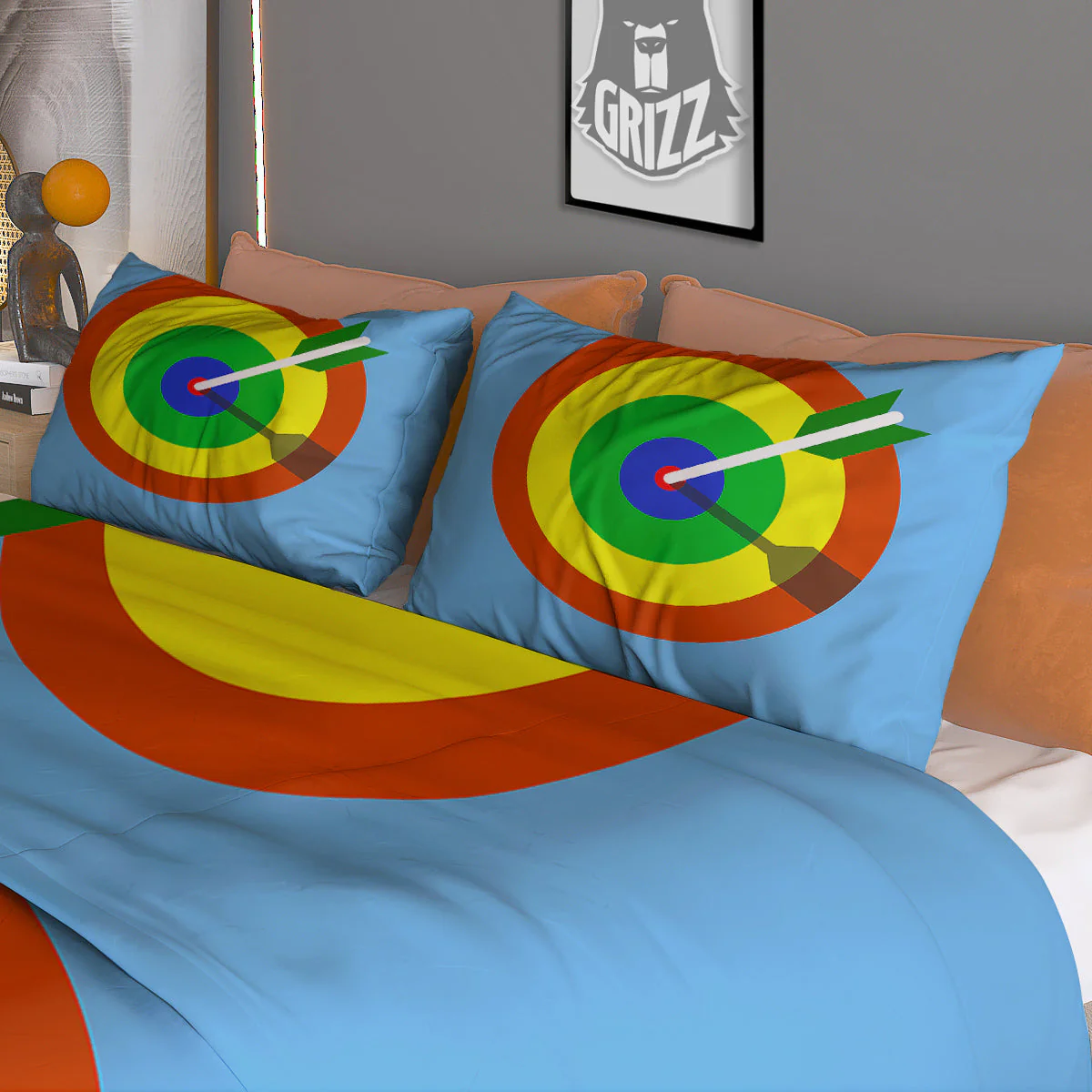 Dartboard And Colorful Darts Print Duvet Cover Bedding Set - Image 3