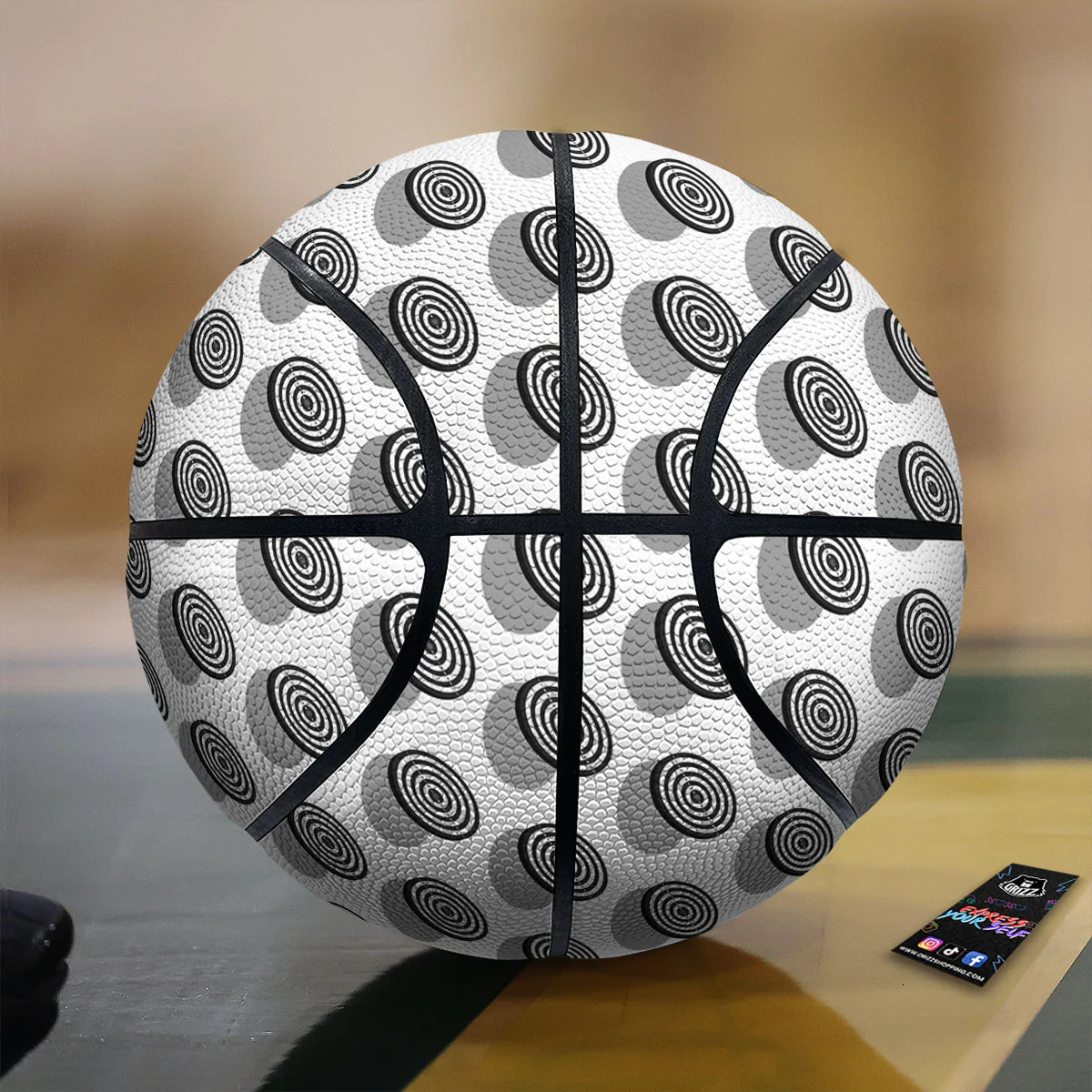 Dartboard White And Black Print Pattern Basketball