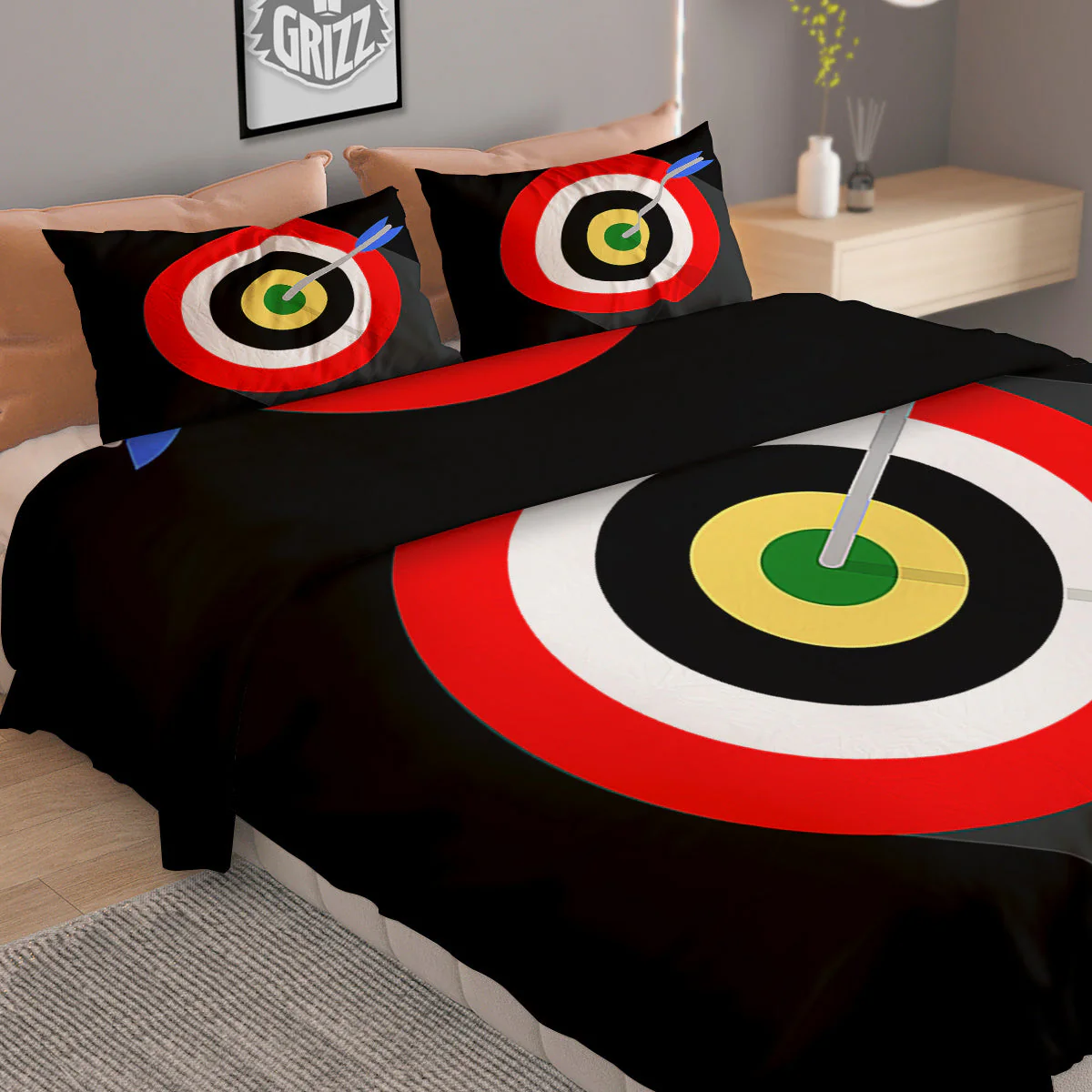 Darts Bullseye Print Duvet Cover Bedding Set - Image 2