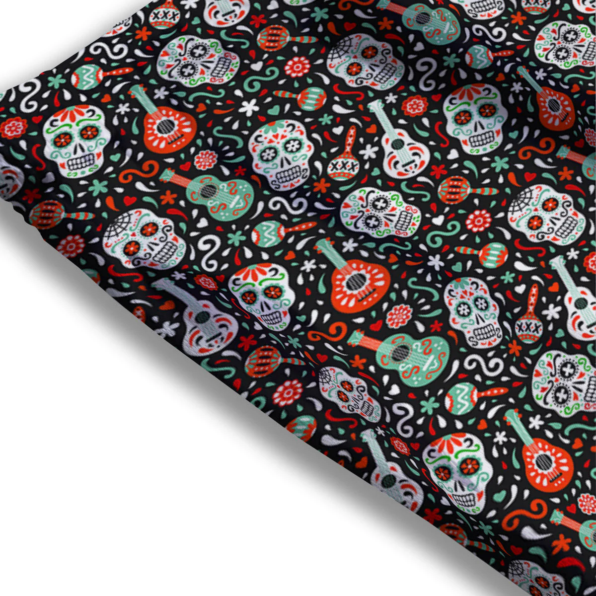 Day Of The Dead Calaveras Print Pattern Mesh Shorts - Image 3