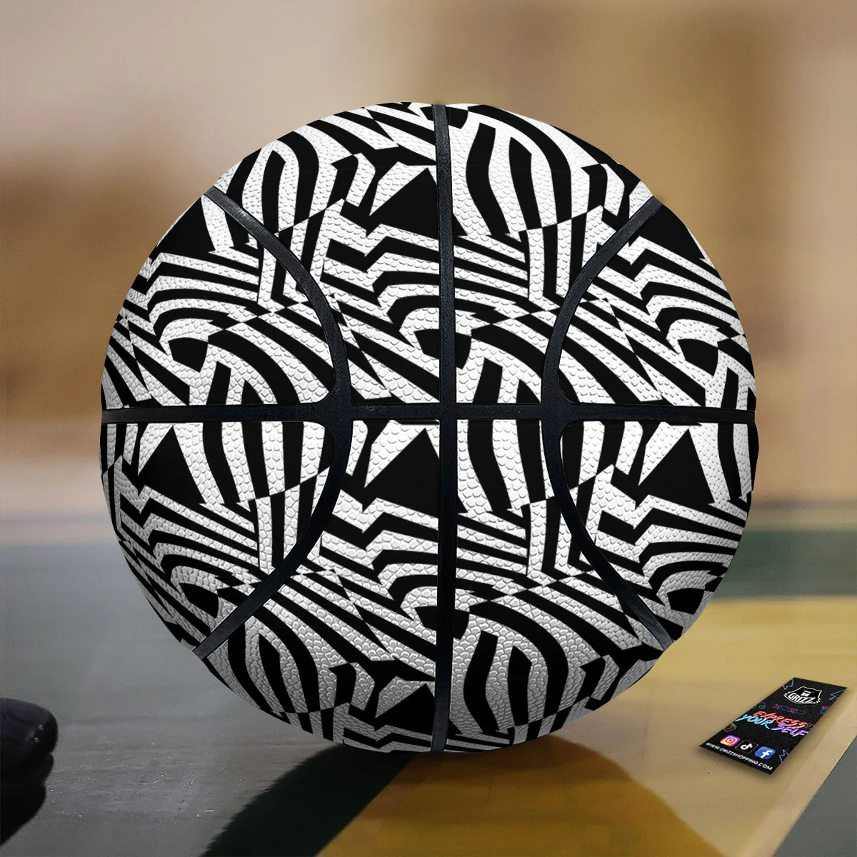 Dazzle White And Black Print Pattern Basketball
