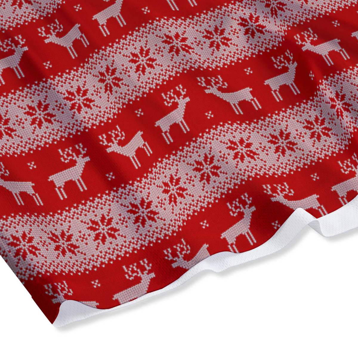 Deer Knitted Christmas Print Pattern Mesh Shorts - Image 4