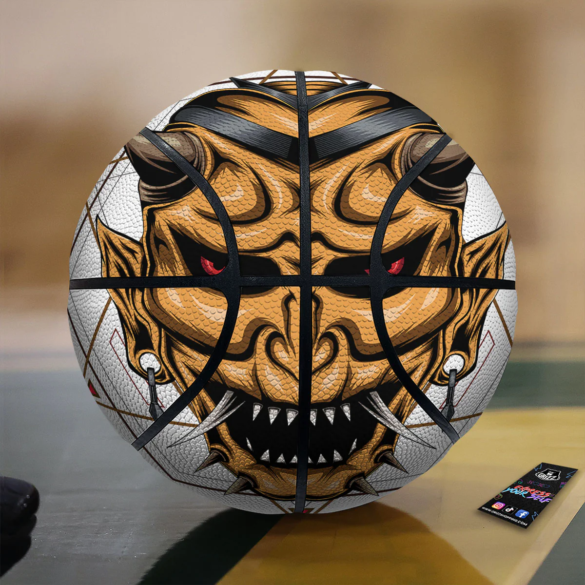 Demon Geometric Japanese Print Basketball