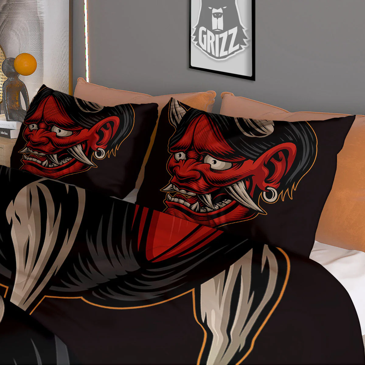 Demon Japanese Print Duvet Cover Bedding Set - Image 3