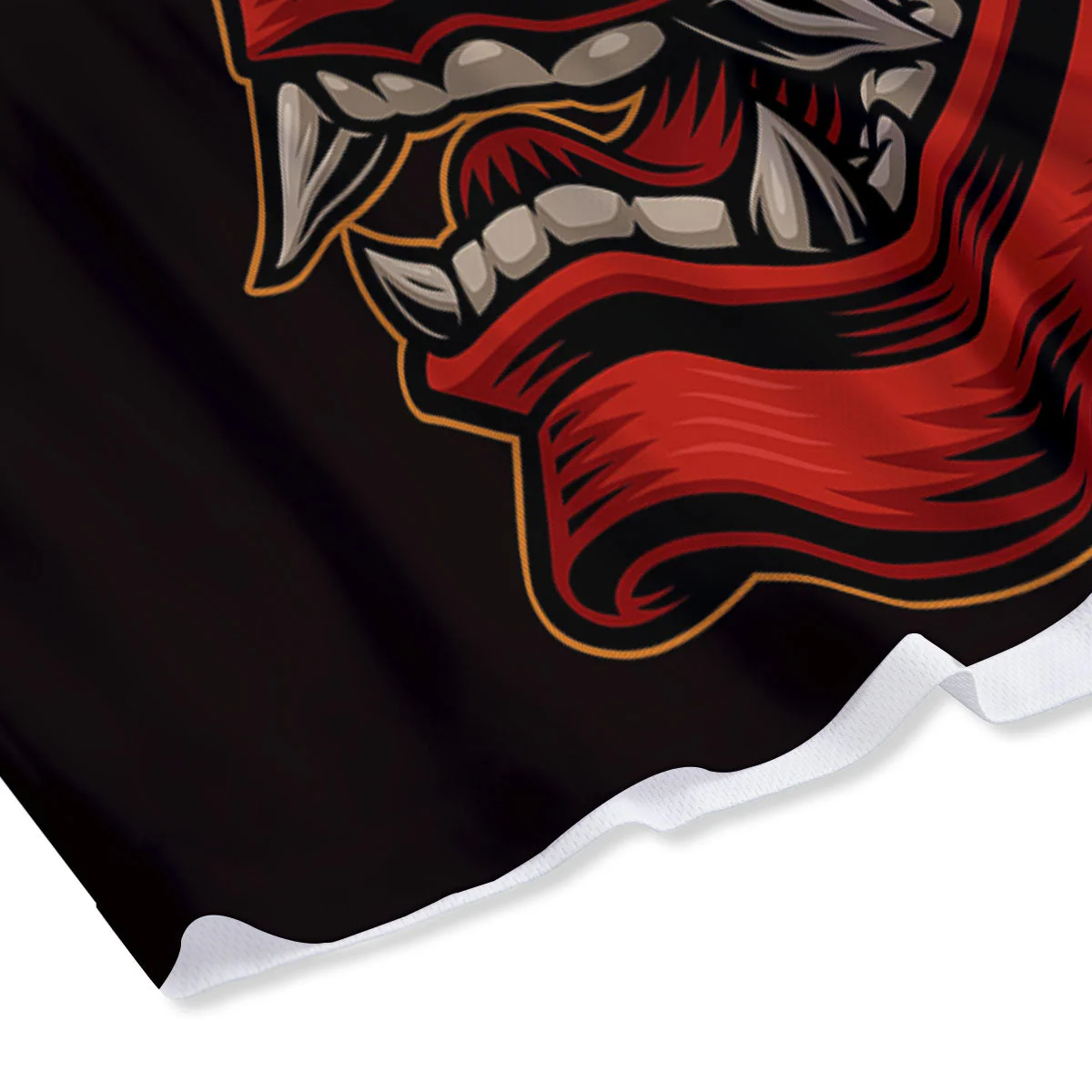 Demon Japanese Print Mesh Shorts - Image 4