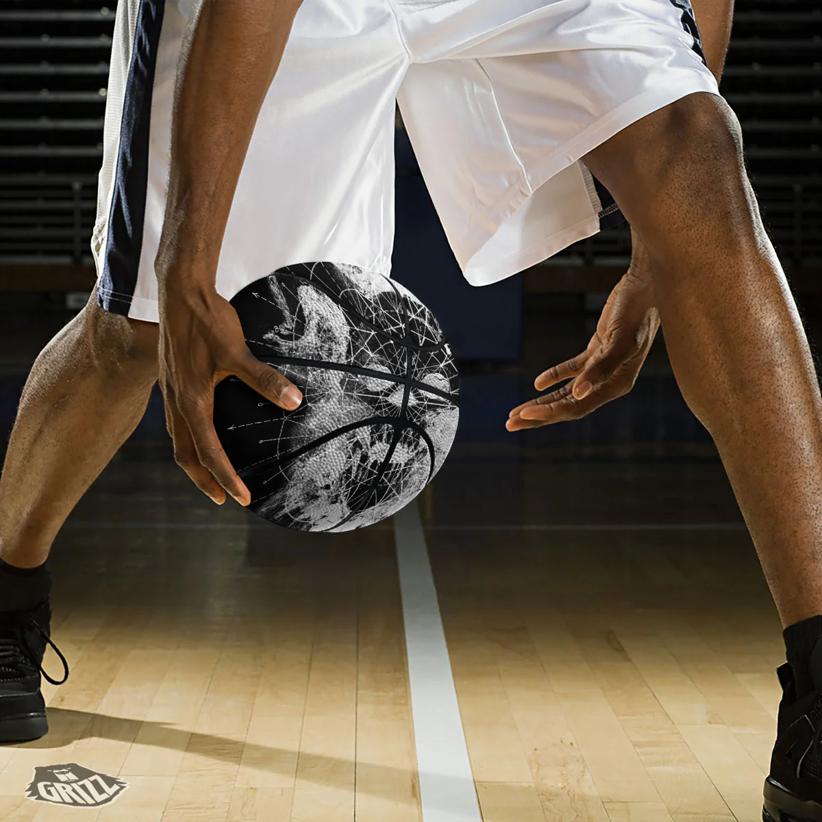 Demon Wicca White And Black Print Basketball - Image 3