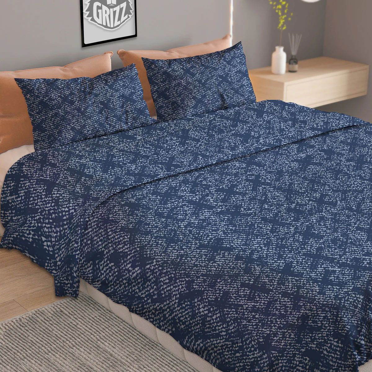 Denim Jeans X Cross Print Pattern Duvet Cover Bedding Set - Image 2