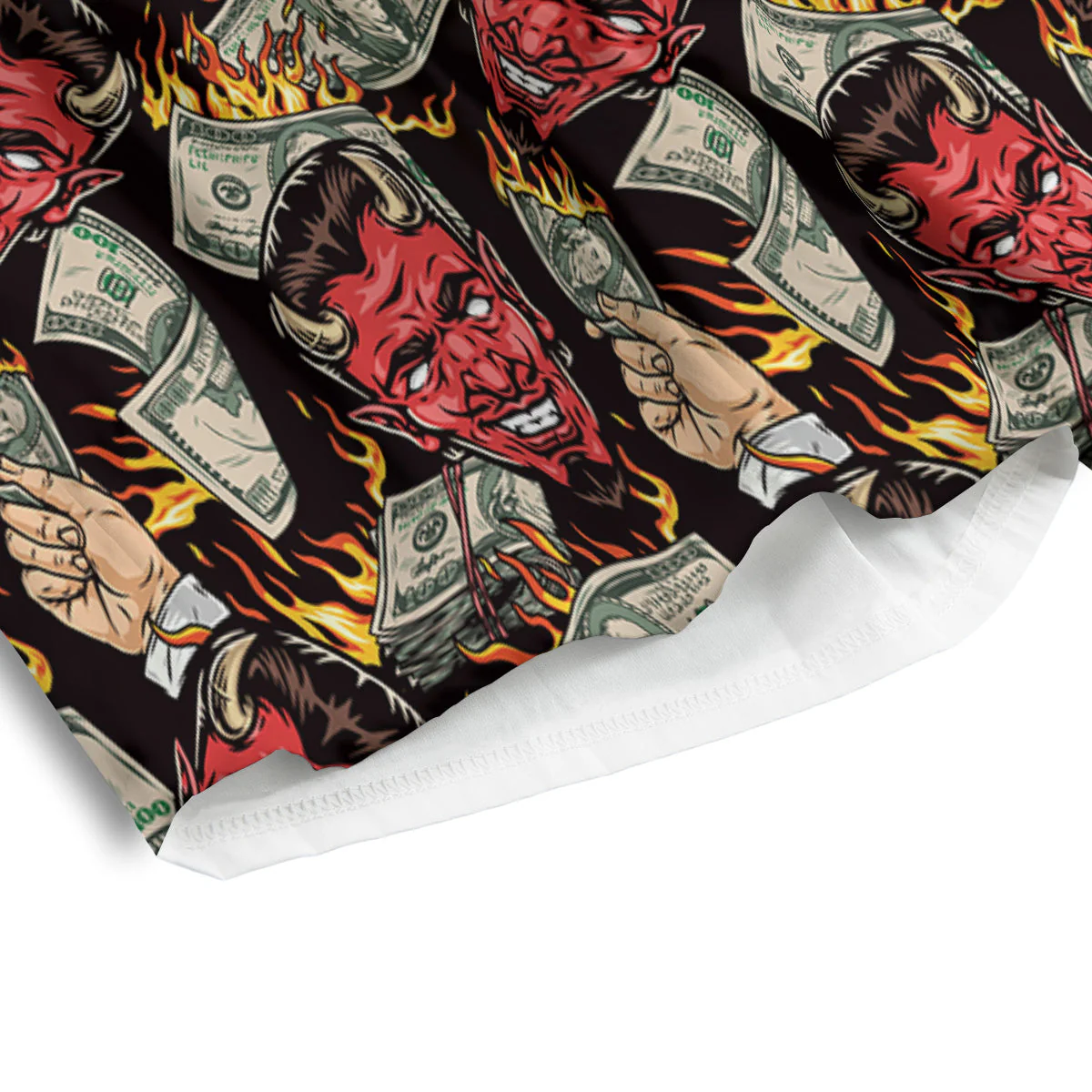 Devil And Dollar Print Pattern Men's Athletic Shorts - Image 4