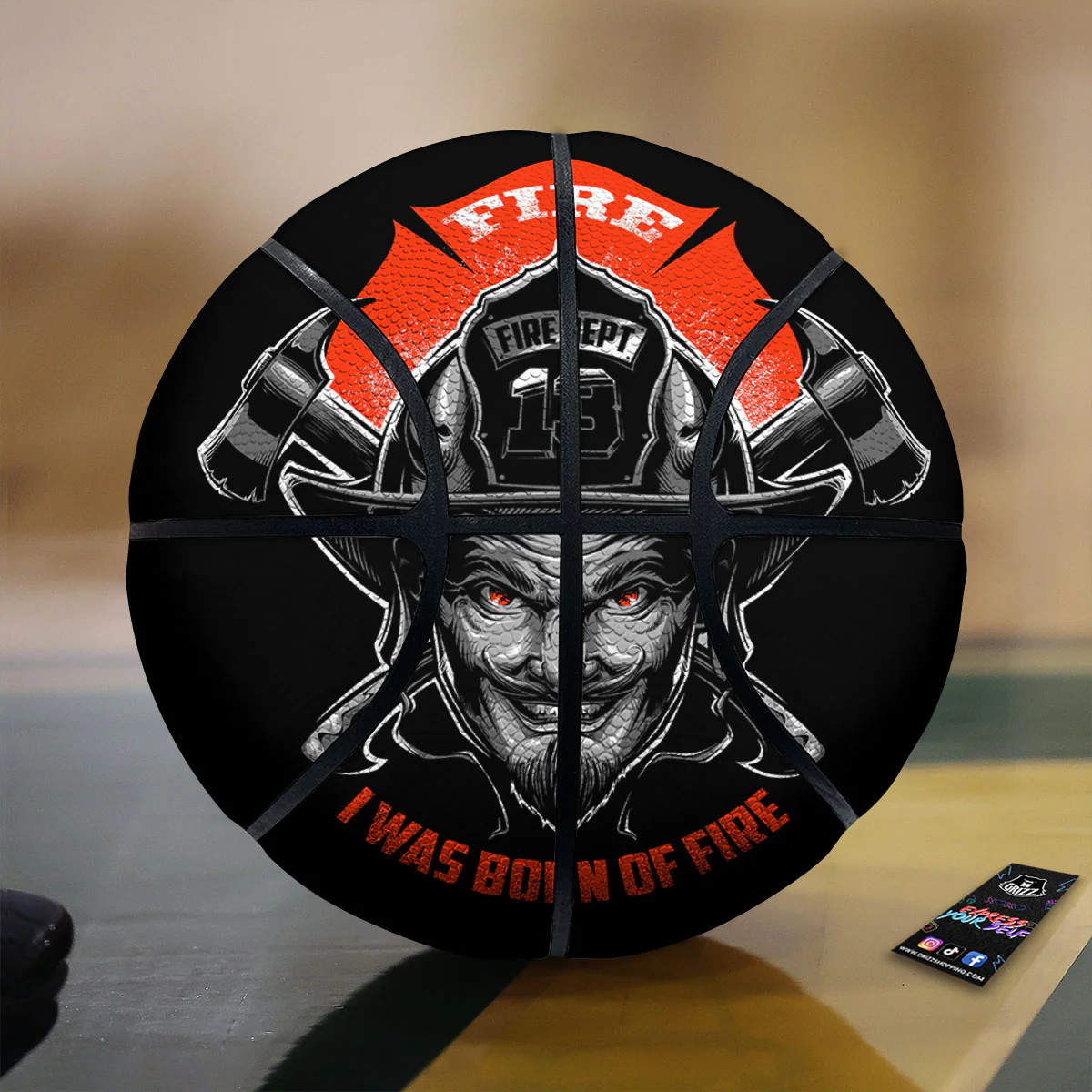 Devil Firefighter Print Basketball