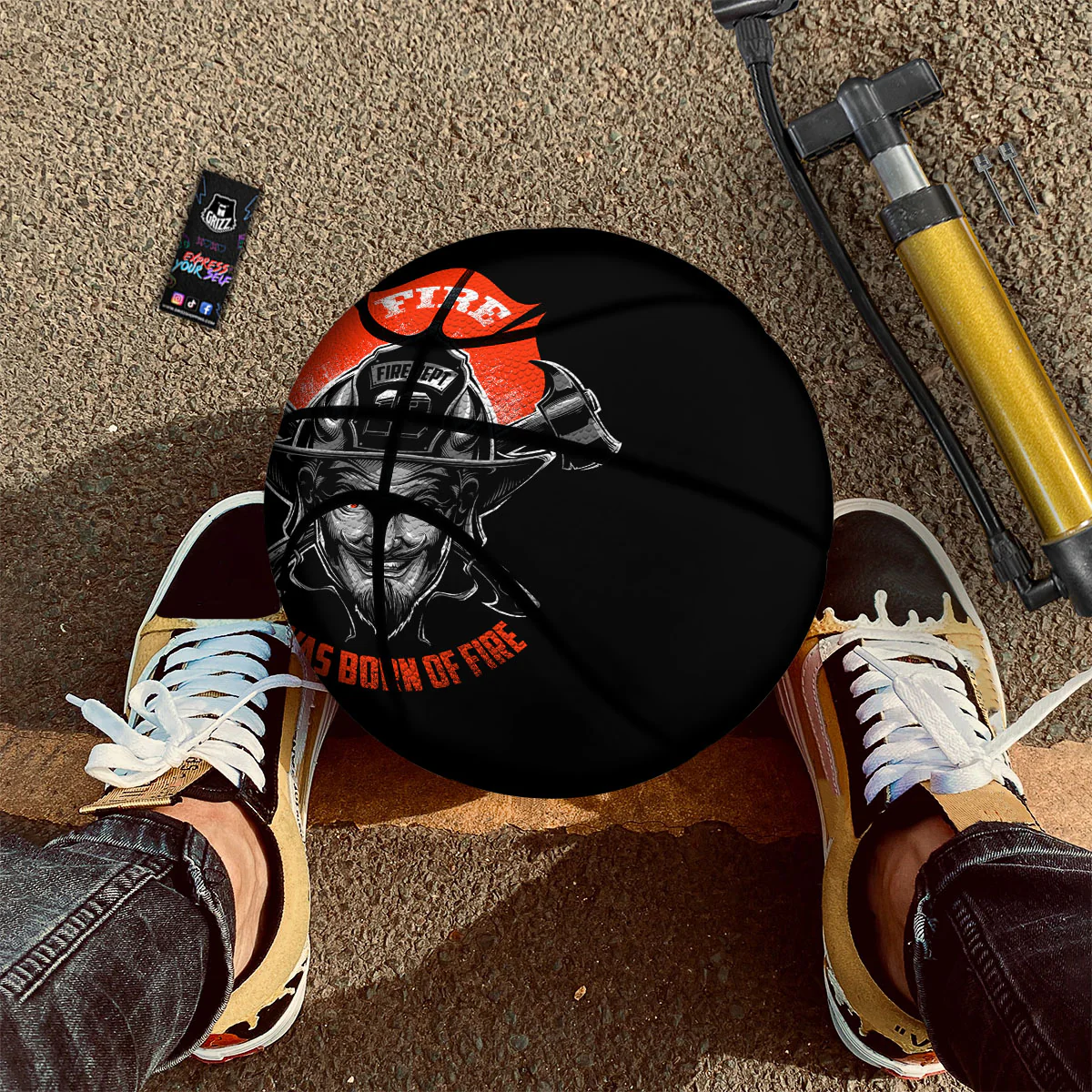 Devil Firefighter Print Basketball - Image 2