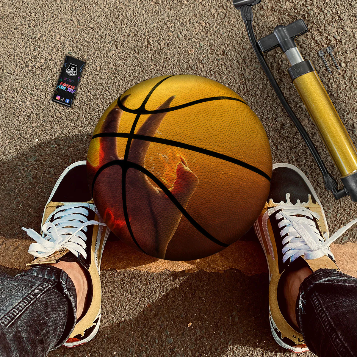 Devil Hand Print Basketball - Image 2