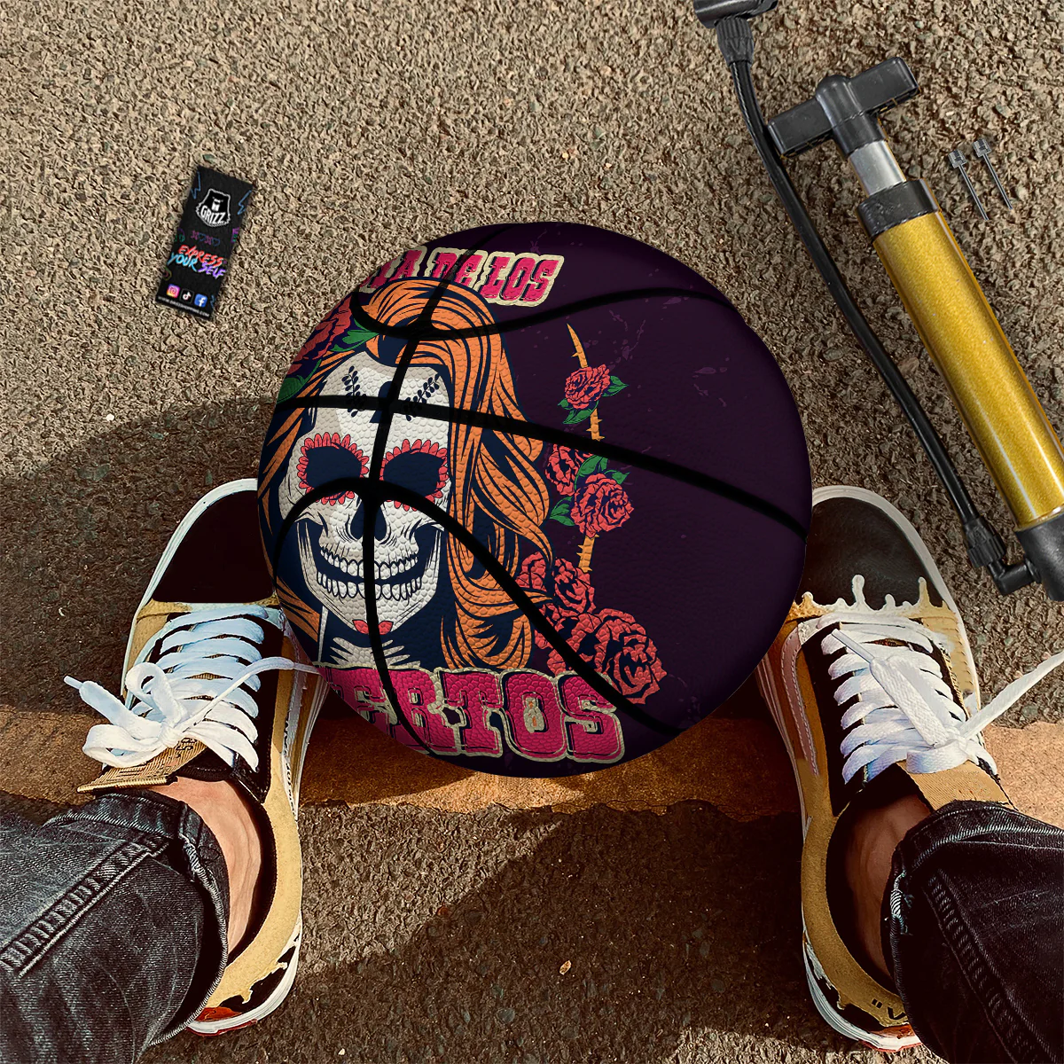Dia De Los Muertos Calavera Girl Print Basketball - Image 3