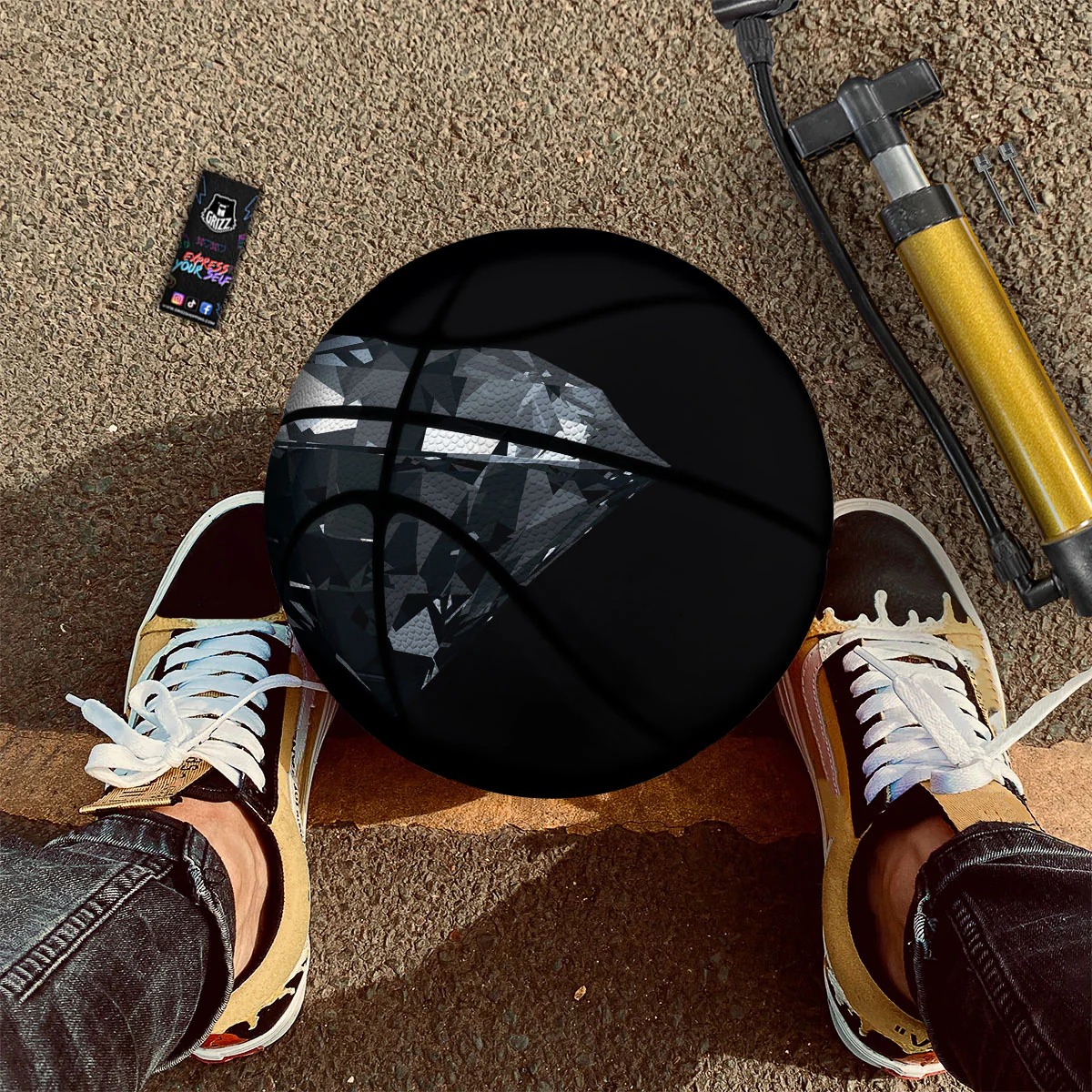 Diamond Black Print Basketball - Image 2