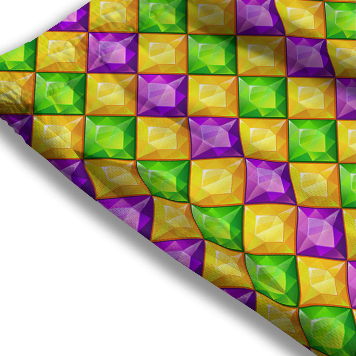 Diamond Mardi Gras Print Pattern Mesh Shorts - Image 3