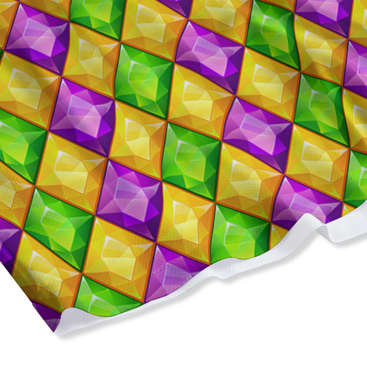 Diamond Mardi Gras Print Pattern Mesh Shorts - Image 4