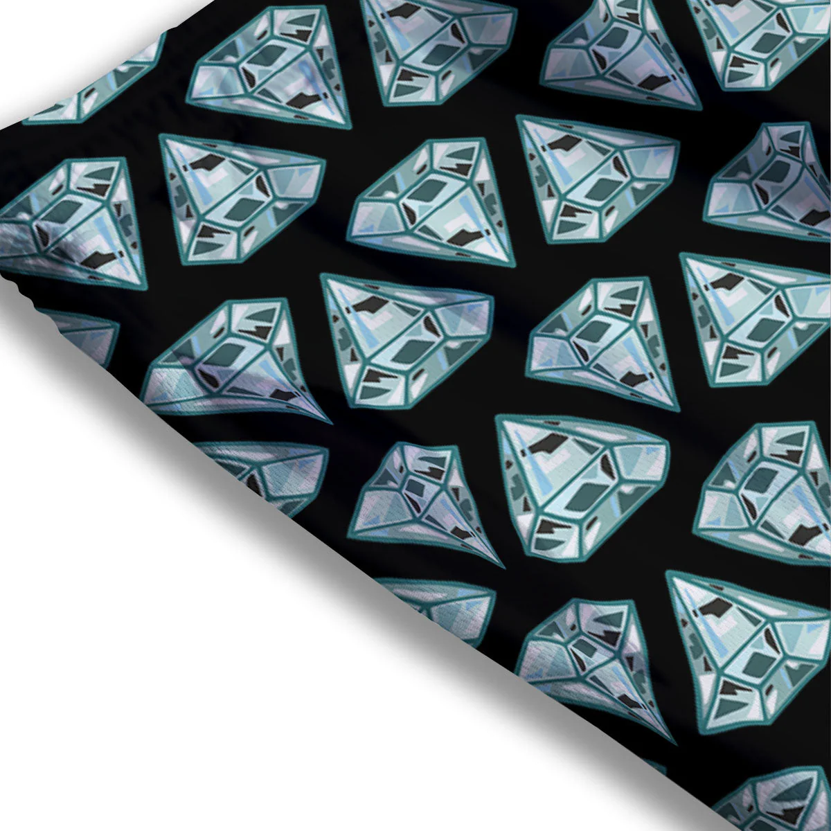 Diamond Print Pattern Mesh Shorts - Image 3