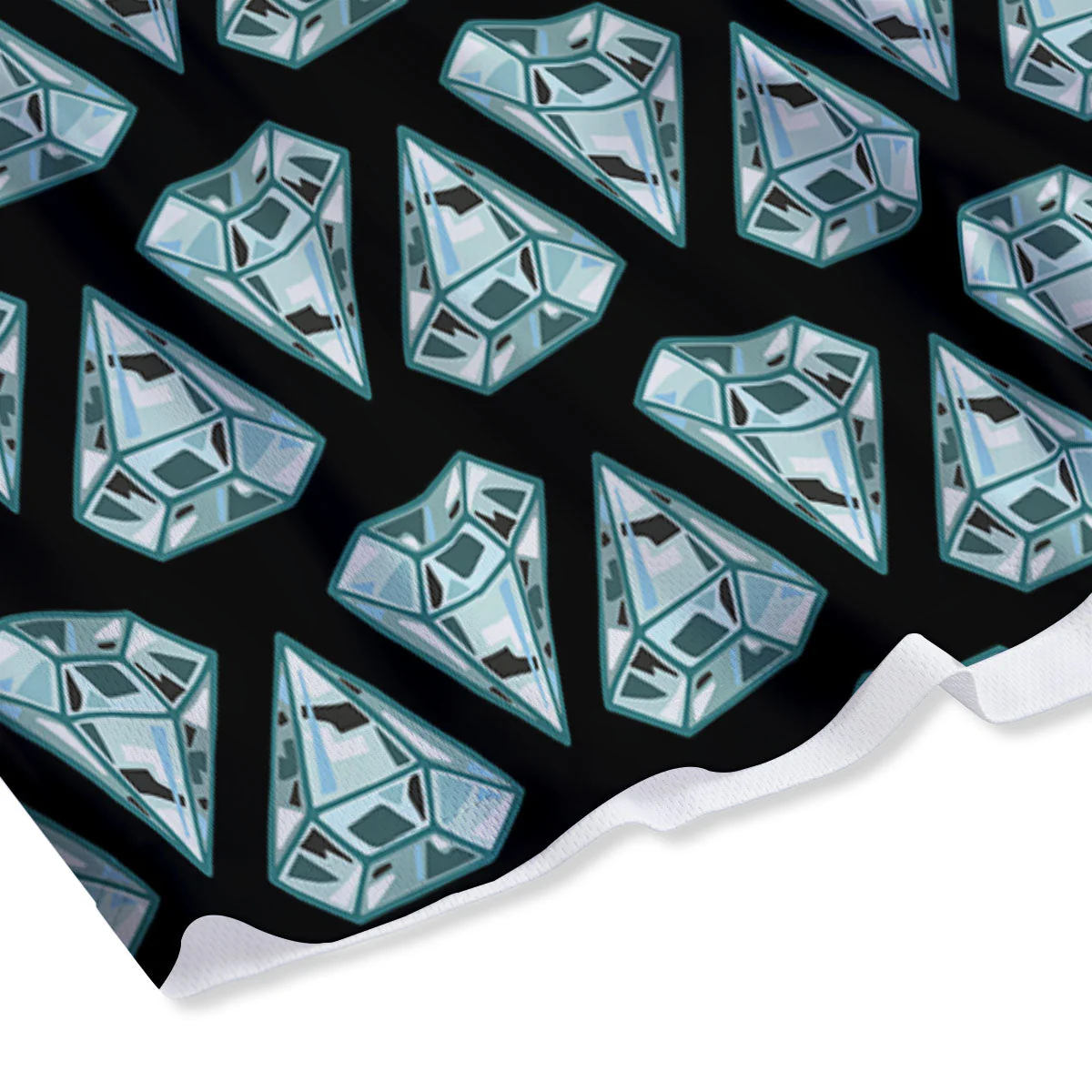 Diamond Print Pattern Mesh Shorts - Image 4