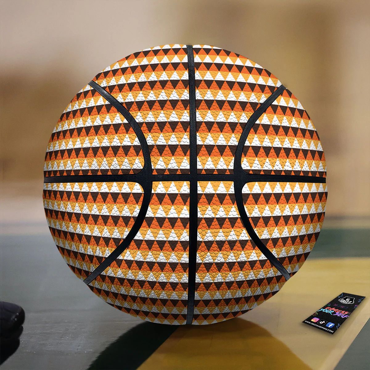Diamond Shape Halloween Print Pattern Basketball