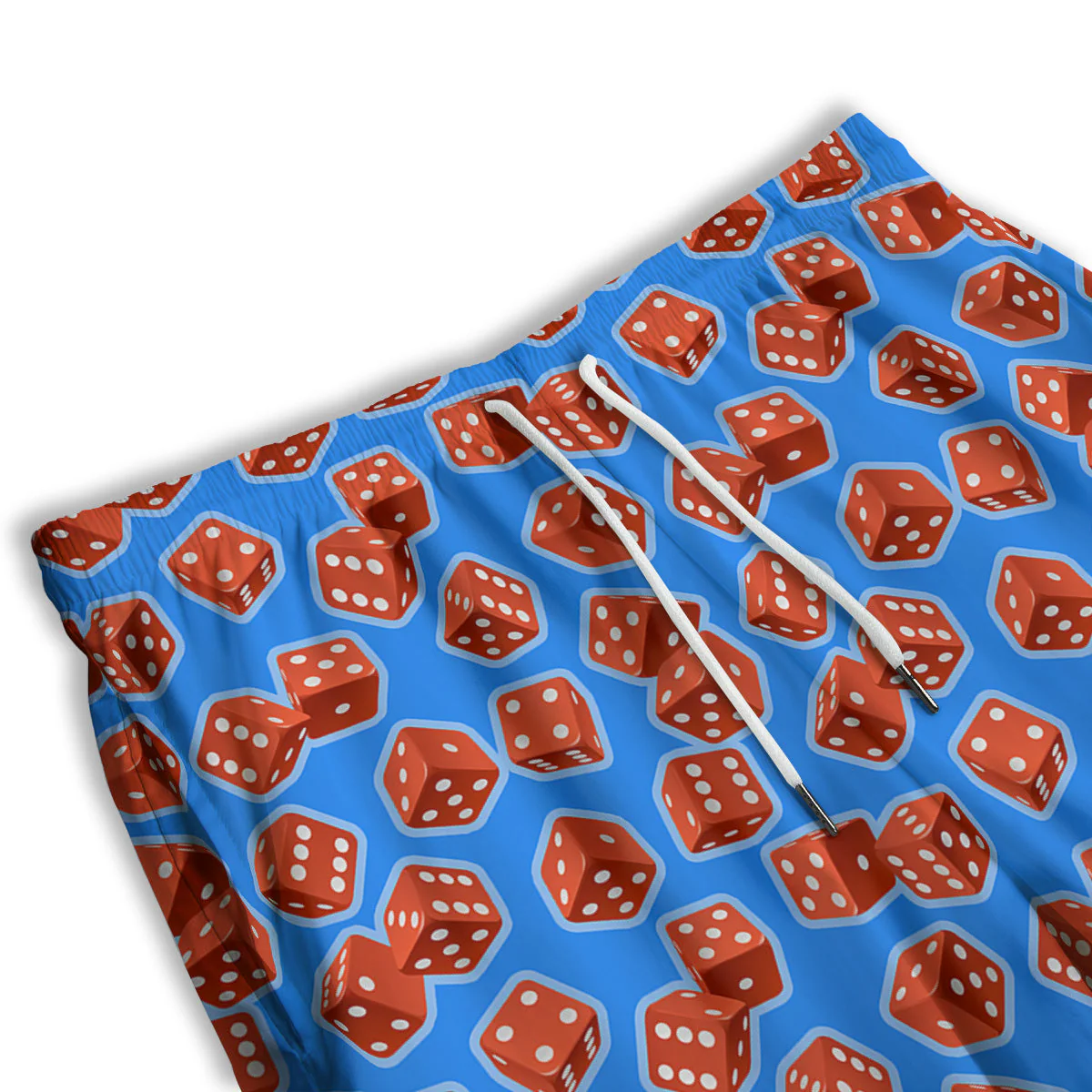 Dice Blue And Red Print Pattern Men's Athletic Shorts - Image 3