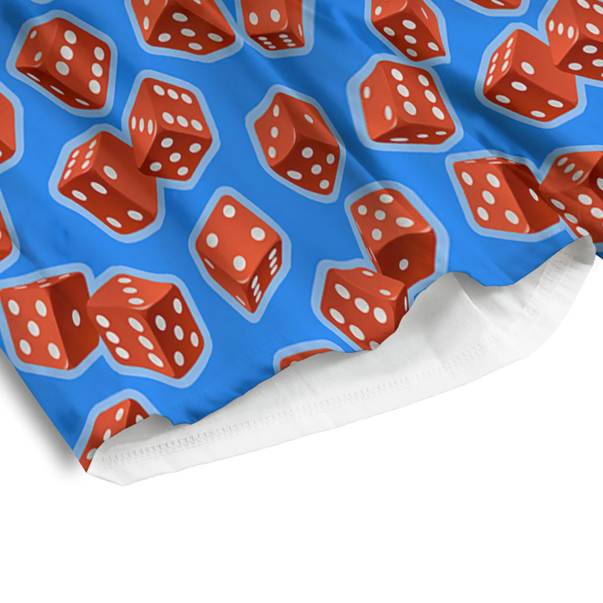 Dice Blue And Red Print Pattern Men's Athletic Shorts - Image 4
