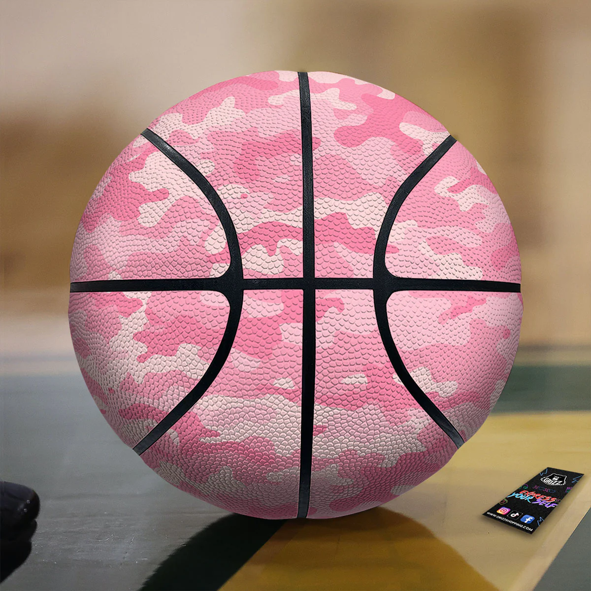 Digital Camo Pink Print Pattern Basketball