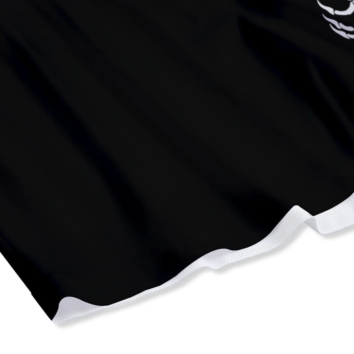 Dinosaur Fossil White And Black Print Mesh Shorts - Image 4