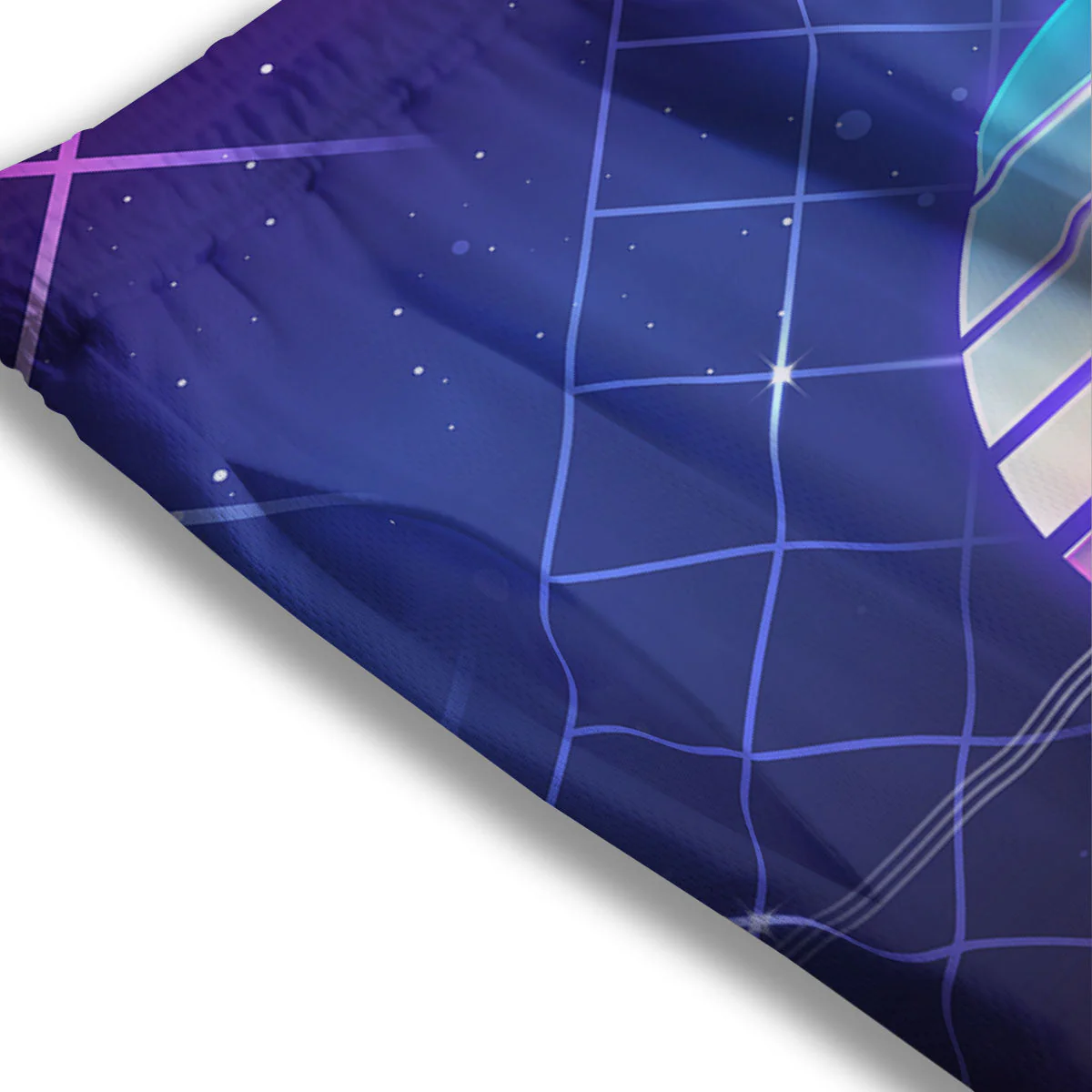 Disco Ball Purple Light Print Mesh Shorts - Image 3