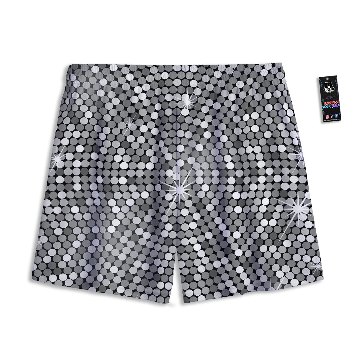 Disco Ball Texture Print Mesh Shorts - Image 2
